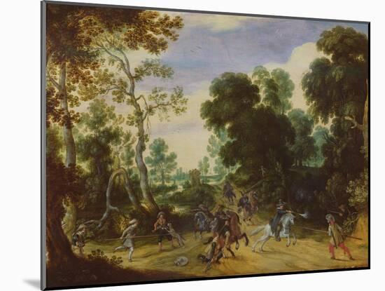 Battle Scene (Oil on Canvas)-Sebastian Vrancx-Mounted Giclee Print