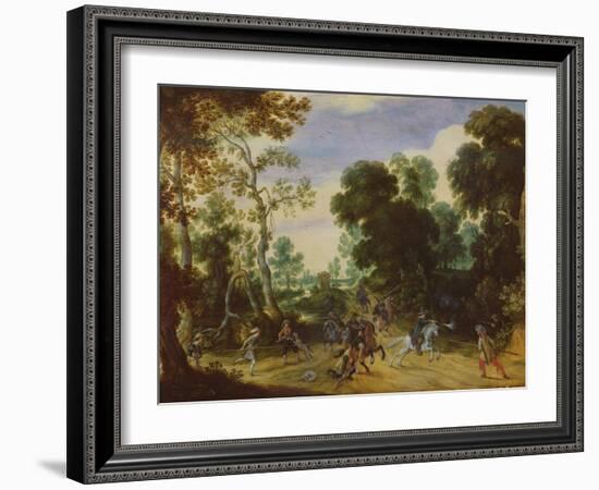 Battle Scene (Oil on Canvas)-Sebastian Vrancx-Framed Giclee Print