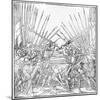 Battle Scene Showing Landsknechte (Mercenaries) Bearing Two-Handed Swords, Halberds and Lances,…-German School-Mounted Giclee Print