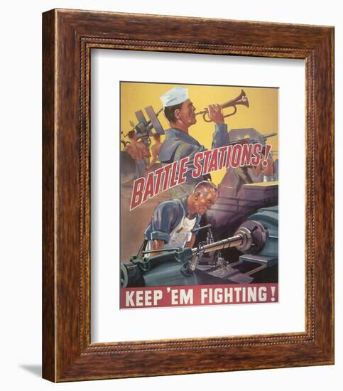Battle Stations! Keep'em Fighting-null-Framed Art Print