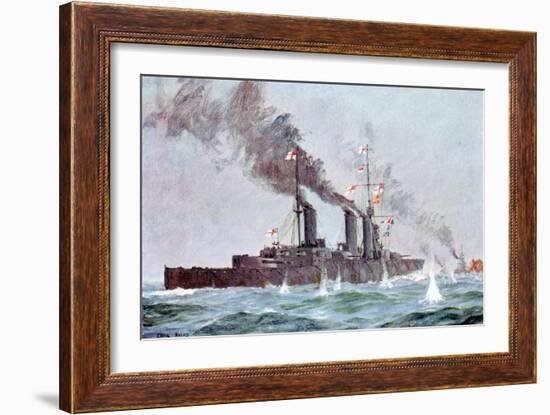 Battlecruiser HMS Lion Coming into Action, Battle of Jutland 31 May - 1 June 1916-null-Framed Giclee Print