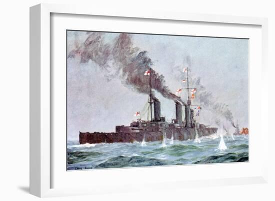 Battlecruiser HMS Lion Coming into Action, Battle of Jutland 31 May - 1 June 1916-null-Framed Giclee Print