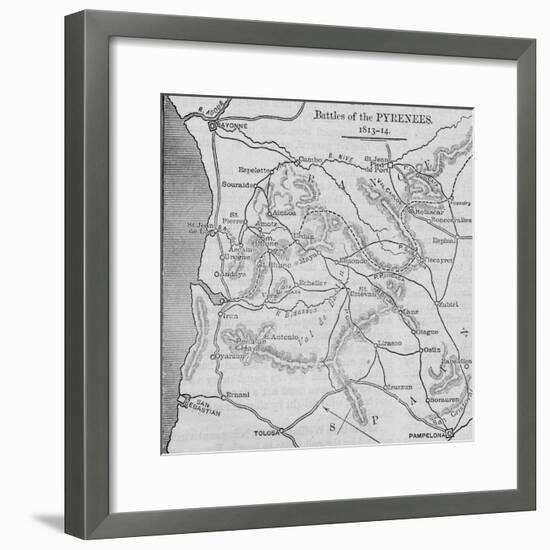 'Battles of the Pyrenees: Sketch Map', 1902-Unknown-Framed Giclee Print