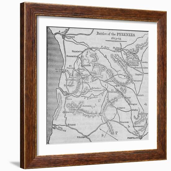 'Battles of the Pyrenees: Sketch Map', 1902-Unknown-Framed Giclee Print