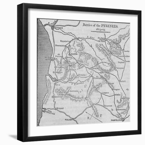 'Battles of the Pyrenees: Sketch Map', 1902-Unknown-Framed Giclee Print