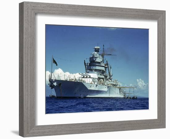 Battleship During Us Navy Manuevers Off the Hawaiian Islands-Carl Mydans-Framed Photographic Print