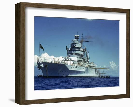 Battleship During Us Navy Manuevers Off the Hawaiian Islands-Carl Mydans-Framed Photographic Print