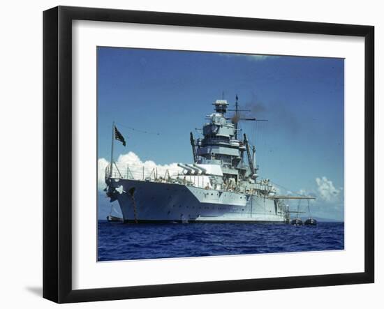 Battleship During Us Navy Manuevers Off the Hawaiian Islands-Carl Mydans-Framed Photographic Print