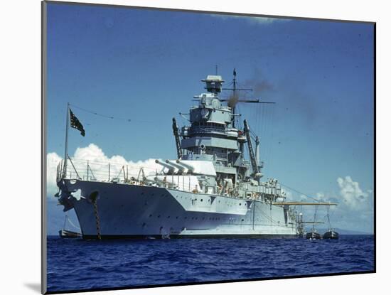 Battleship During Us Navy Manuevers Off the Hawaiian Islands-Carl Mydans-Mounted Photographic Print