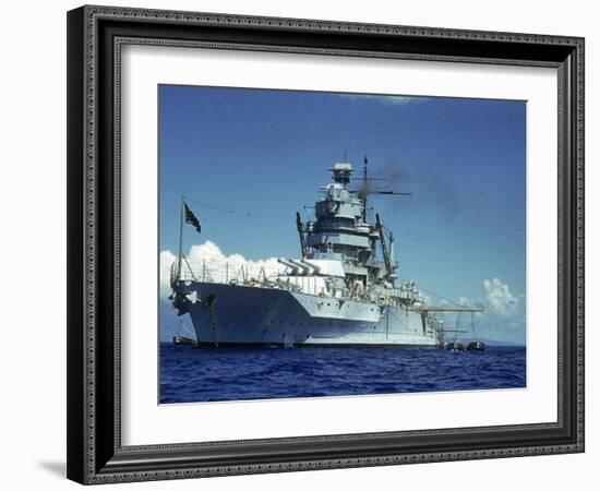 Battleship During Us Navy Manuevers Off the Hawaiian Islands-Carl Mydans-Framed Photographic Print