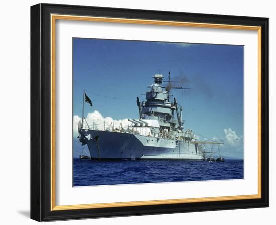 Battleship During Us Navy Manuevers Off the Hawaiian Islands-Carl Mydans-Framed Photographic Print