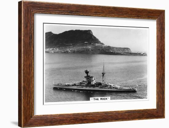 Battleship HMS Revenge Off Gilbralter, 1937-null-Framed Giclee Print