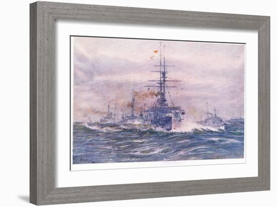 Battleships of the White Era at Sea, 1915-William Lionel Wyllie-Framed Giclee Print