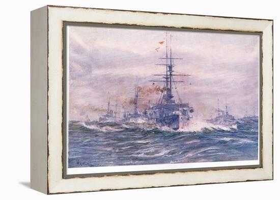 Battleships of the White Era at Sea, 1915-William Lionel Wyllie-Framed Premier Image Canvas