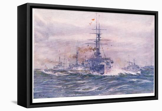 Battleships of the White Era at Sea, 1915-William Lionel Wyllie-Framed Premier Image Canvas