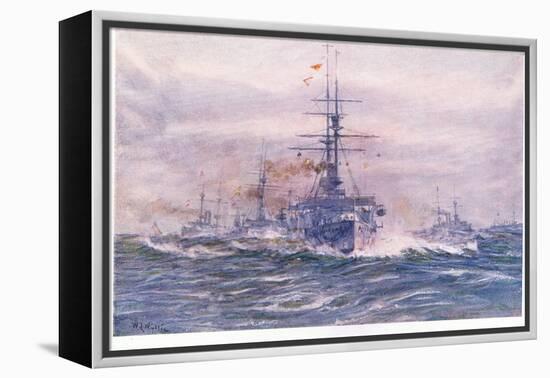 Battleships of the White Era at Sea, 1915-William Lionel Wyllie-Framed Premier Image Canvas