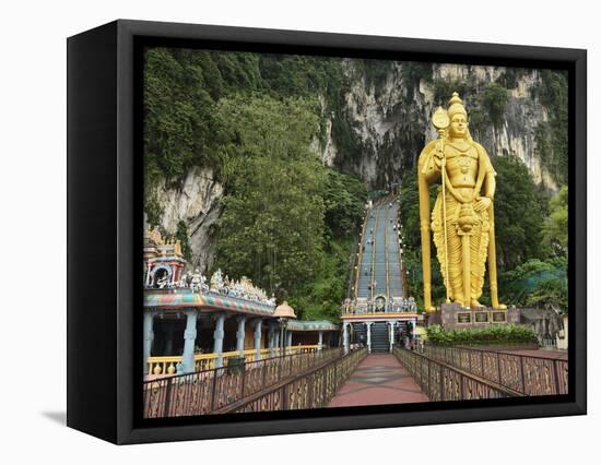 Batu Caves, Hindu Shrine, With Statue of Lord Muruguan, Selangor, Malaysia, Southeast Asia, Asia-Jochen Schlenker-Framed Premier Image Canvas