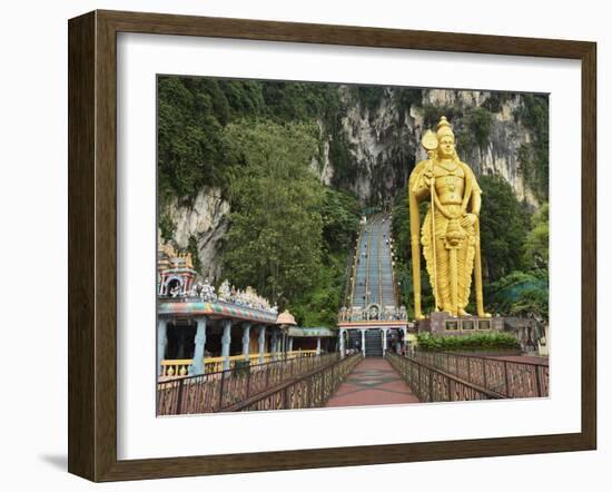 Batu Caves, Hindu Shrine, With Statue of Lord Muruguan, Selangor, Malaysia, Southeast Asia, Asia-Jochen Schlenker-Framed Photographic Print