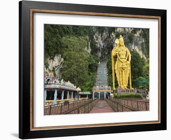 Batu Caves, Hindu Shrine, With Statue of Lord Muruguan, Selangor, Malaysia, Southeast Asia, Asia-Jochen Schlenker-Framed Photographic Print