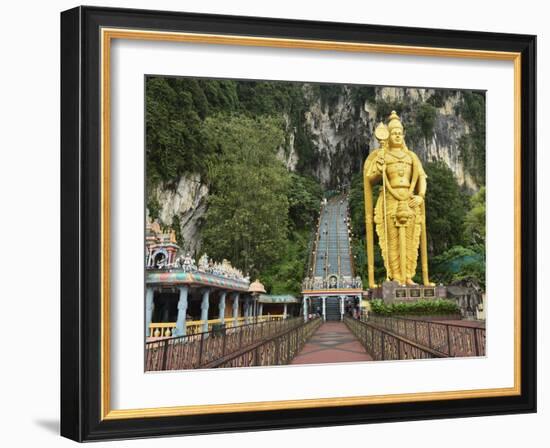 Batu Caves, Hindu Shrine, With Statue of Lord Muruguan, Selangor, Malaysia, Southeast Asia, Asia-Jochen Schlenker-Framed Photographic Print