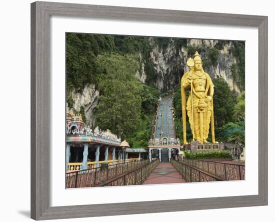 Batu Caves, Hindu Shrine, With Statue of Lord Muruguan, Selangor, Malaysia, Southeast Asia, Asia-Jochen Schlenker-Framed Photographic Print