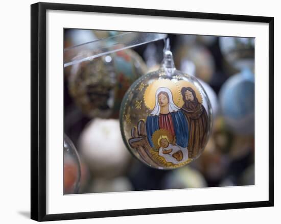 Baubles for Sale in the Viennese Christmas Market, Vienna, Austria.-Jon Hicks-Framed Photographic Print