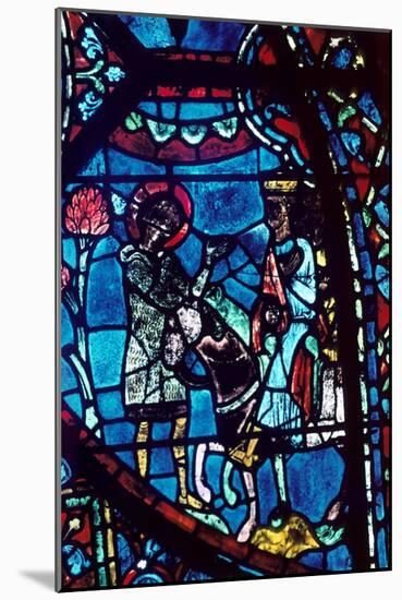 Baudoin tells Charlemagne of the death of Roland, stained glass, Chartres Cathedral, 1194-1260-Unknown-Mounted Giclee Print