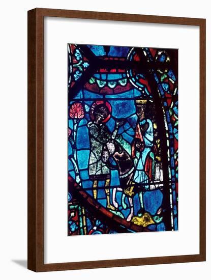 Baudoin tells Charlemagne of the death of Roland, stained glass, Chartres Cathedral, 1194-1260-Unknown-Framed Giclee Print