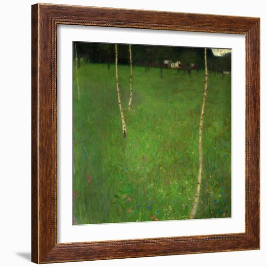 Bauernhaus mit Birken (Junge Birken). 1900-Gustav Klimt-Framed Giclee Print