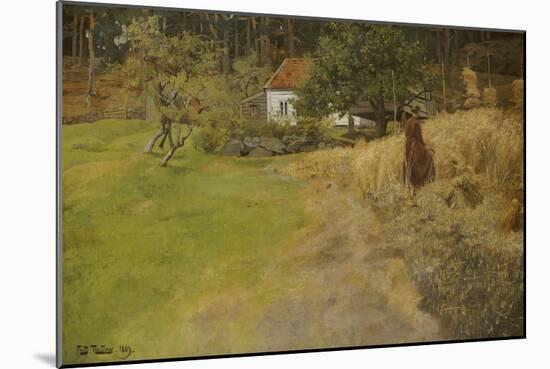 Bauersfrau Bei Der Erntearbeit, 1889-Fritz Thaulow-Mounted Giclee Print