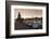 Bavarian Lion and Mangturm at the port at sunset, Lindau, Lake Constance, Bavaria, Germany, Europe-Markus Lange-Framed Photographic Print