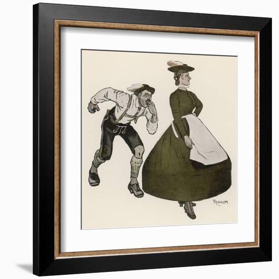 Bavarian Schuhplattler-Ferdinand Von Reznicek-Framed Art Print