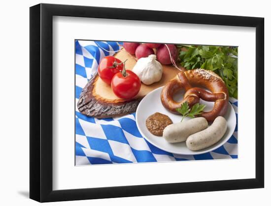 Bavarian White Sausages with Sweet Mustard and Bretzels-egal-Framed Photographic Print