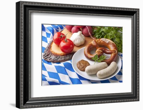 Bavarian White Sausages with Sweet Mustard and Bretzels-egal-Framed Photographic Print