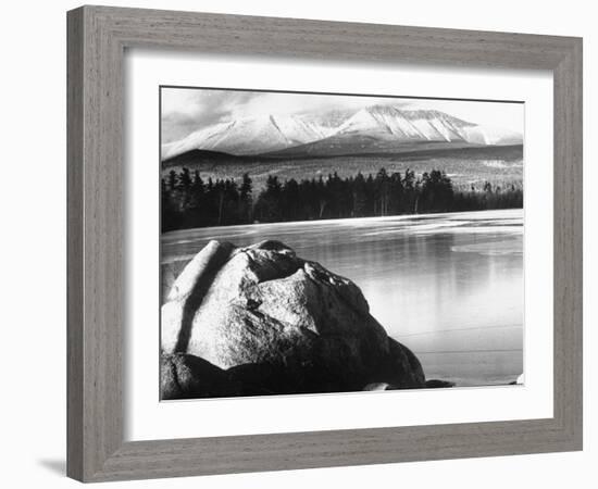 Baxter State Park with Mt. Katahdin in Distance-Fritz Goro-Framed Photographic Print