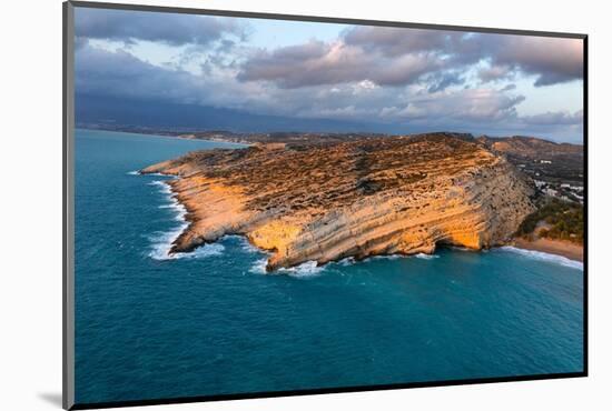 Bay and beach of Matala, Iraklion, Crete, Greek Islands, Greece, Europe-Markus Lange-Mounted Photographic Print