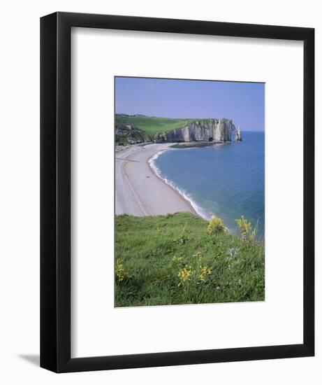 Bay and Cliffs, Etretat, Cote d'Albatre (Alabaster Coast), Haute Normandie (Normandy), France-Roy Rainford-Framed Photographic Print