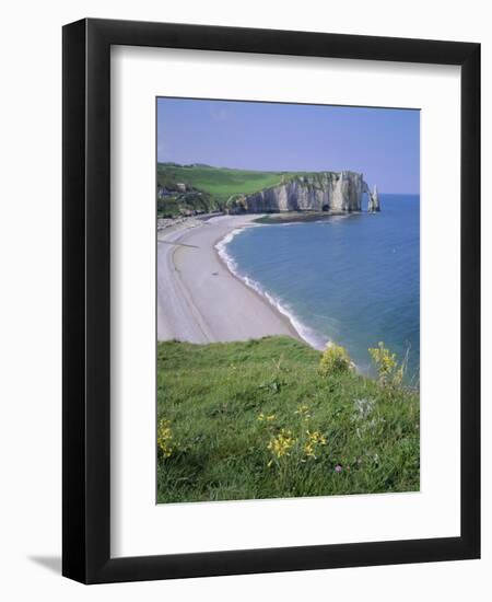 Bay and Cliffs, Etretat, Cote d'Albatre (Alabaster Coast), Haute Normandie (Normandy), France-Roy Rainford-Framed Photographic Print