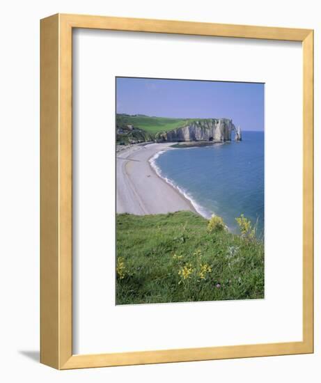 Bay and Cliffs, Etretat, Cote d'Albatre (Alabaster Coast), Haute Normandie (Normandy), France-Roy Rainford-Framed Photographic Print