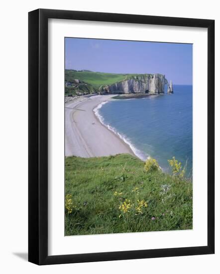 Bay and Cliffs, Etretat, Cote d'Albatre (Alabaster Coast), Haute Normandie (Normandy), France-Roy Rainford-Framed Photographic Print