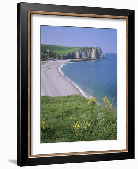Bay and Cliffs, Etretat, Cote d'Albatre (Alabaster Coast), Haute Normandie (Normandy), France-Roy Rainford-Framed Photographic Print