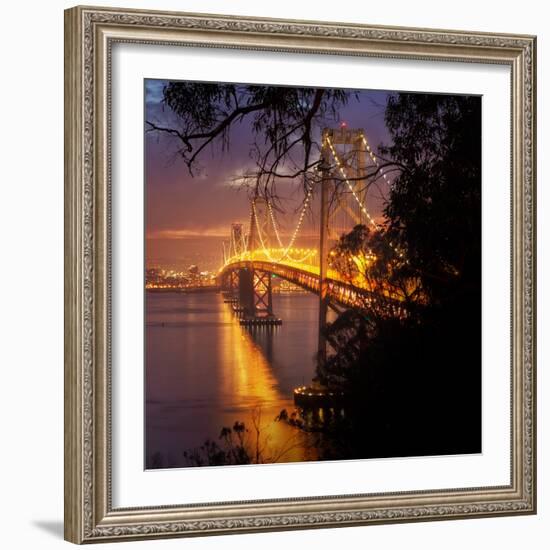 Bay Bridge, A Night on the Town, San Francisco-Vincent James-Framed Photographic Print