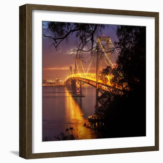 Bay Bridge, A Night on the Town, San Francisco-Vincent James-Framed Photographic Print