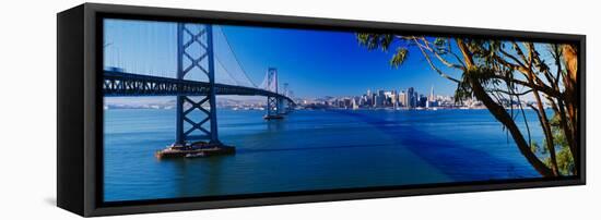 Bay Bridge and San Francisco from Treasure Island, Sunrise, California-null-Framed Stretched Canvas