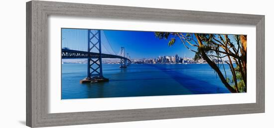 Bay Bridge and San Francisco from Treasure Island, Sunrise, California-null-Framed Photographic Print