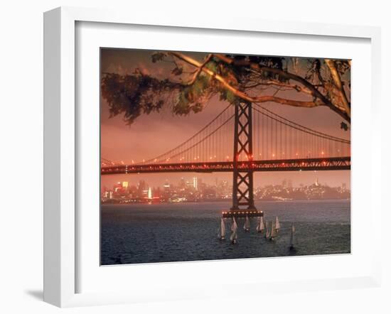 Bay Bridge at Sunset-Ralph Crane-Framed Photographic Print