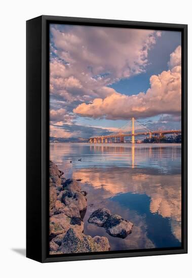 Bay Bridge Cloudscape, Oakland, California-null-Framed Premier Image Canvas