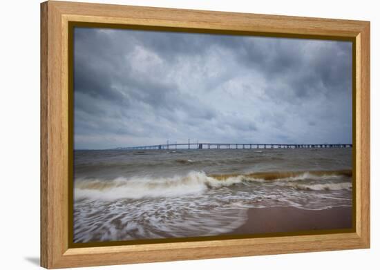 Bay Bridge Connects Mainland Of The Chesapeake Bay Watershed Area To Eastern Shores, Annapolis, MD-Karine Aigner-Framed Premier Image Canvas