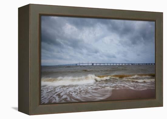 Bay Bridge Connects Mainland Of The Chesapeake Bay Watershed Area To Eastern Shores, Annapolis, MD-Karine Aigner-Framed Premier Image Canvas