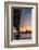 Bay Bridge from Treasure Island at sunset with colorful clouds over San Francisco skyline-David Chang-Framed Photographic Print